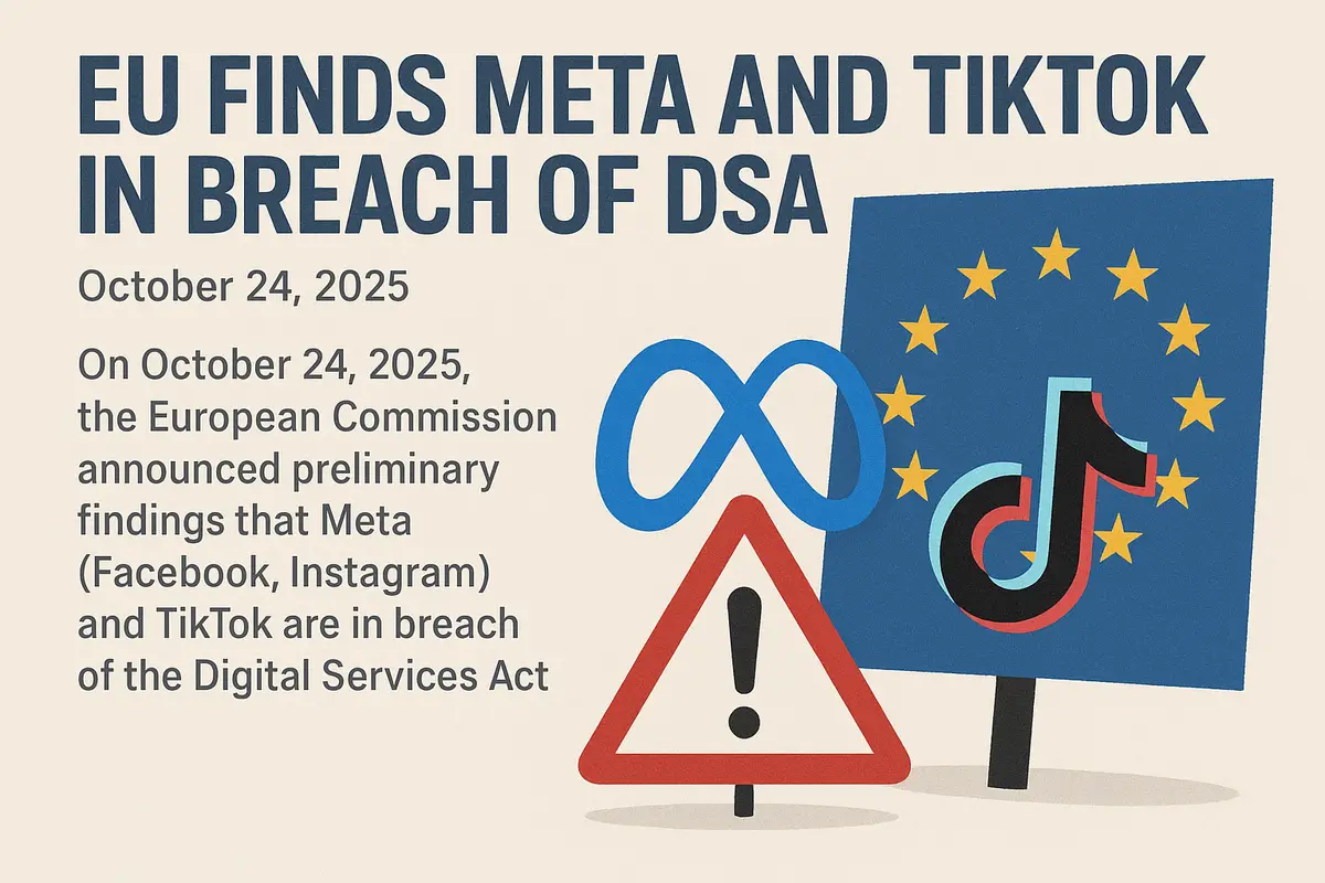 Europe Flexes Its Regulatory Muscle: Meta and TikTok Face Historic DSA Enforcement Action