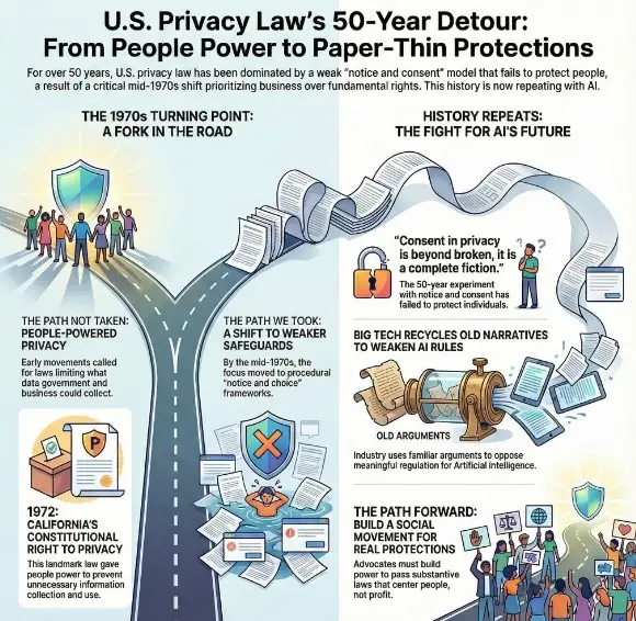Briefing Document: The 50-Year Trajectory of U.S. Privacy Law and the Imperative for a New Social Movement